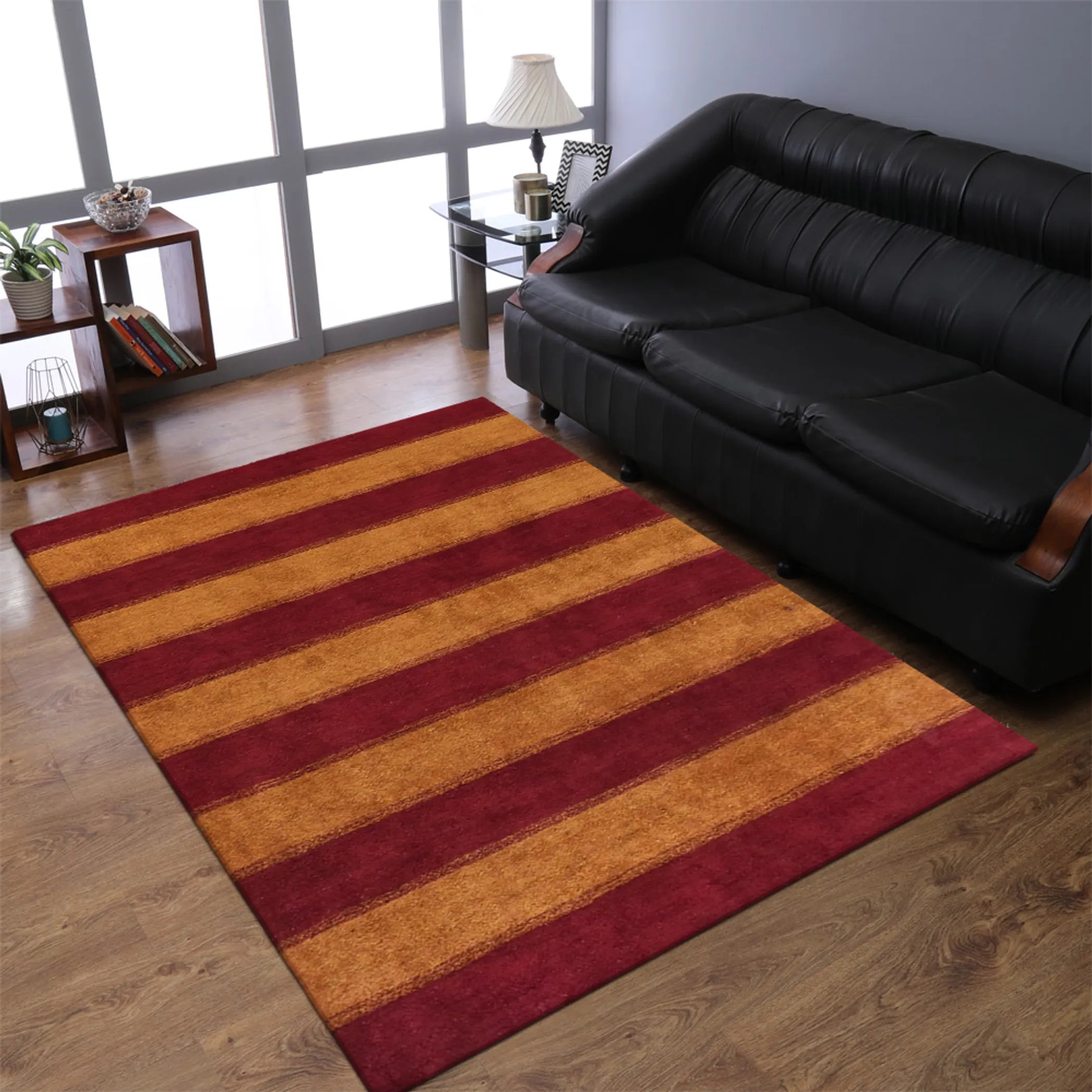 Rugsotic Carpets Hand Knotted Loom Silk Mix Area Rug Contemporary