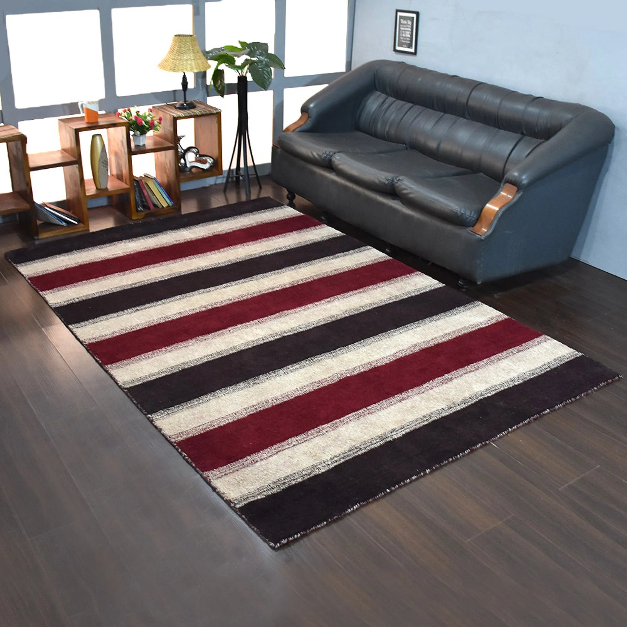 Rugsotic Carpets Hand Knotted Loom Silk Mix Area Rug Contemporary