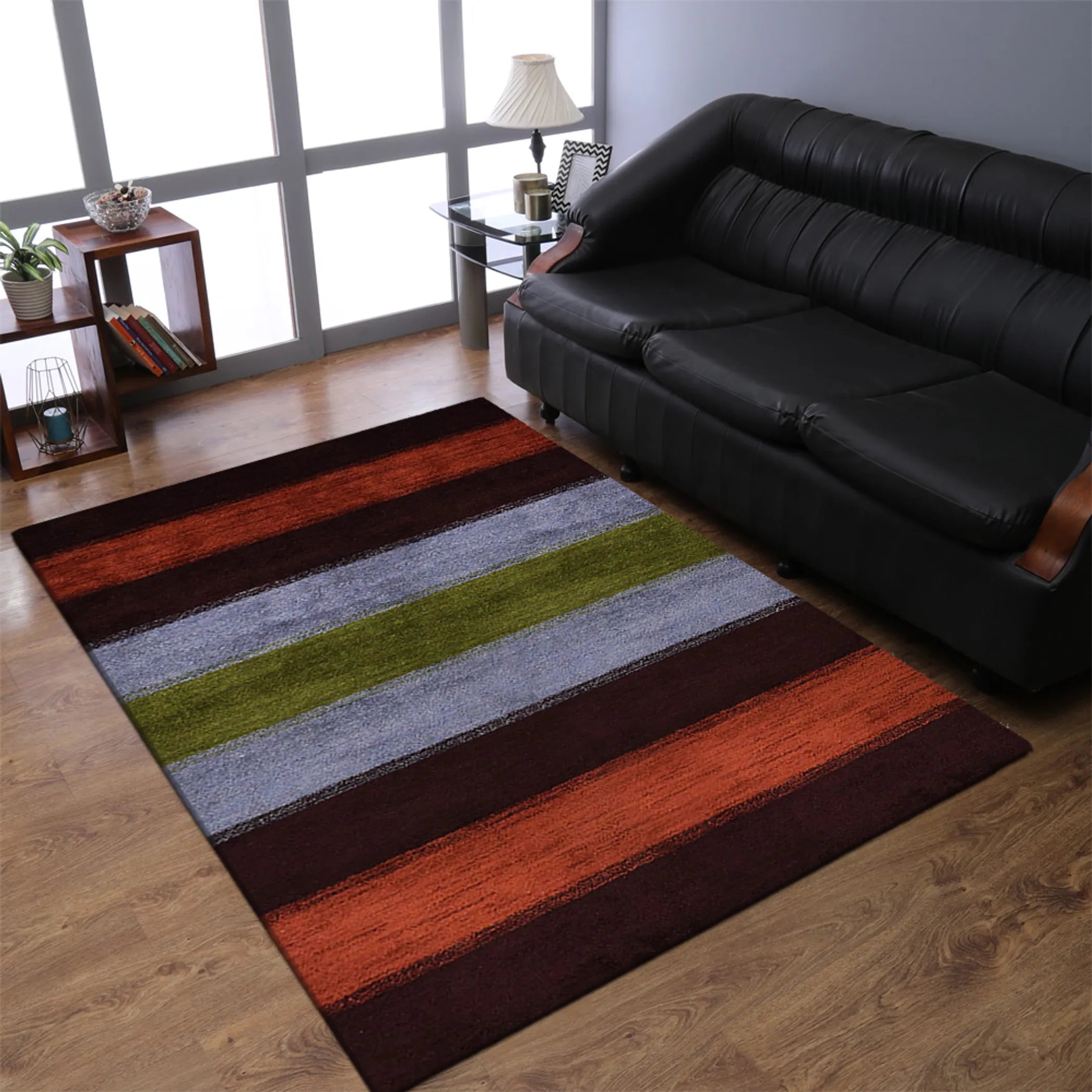 Rugsotic Carpets Hand Knotted Loom Silk Mix Area Rug Contemporary