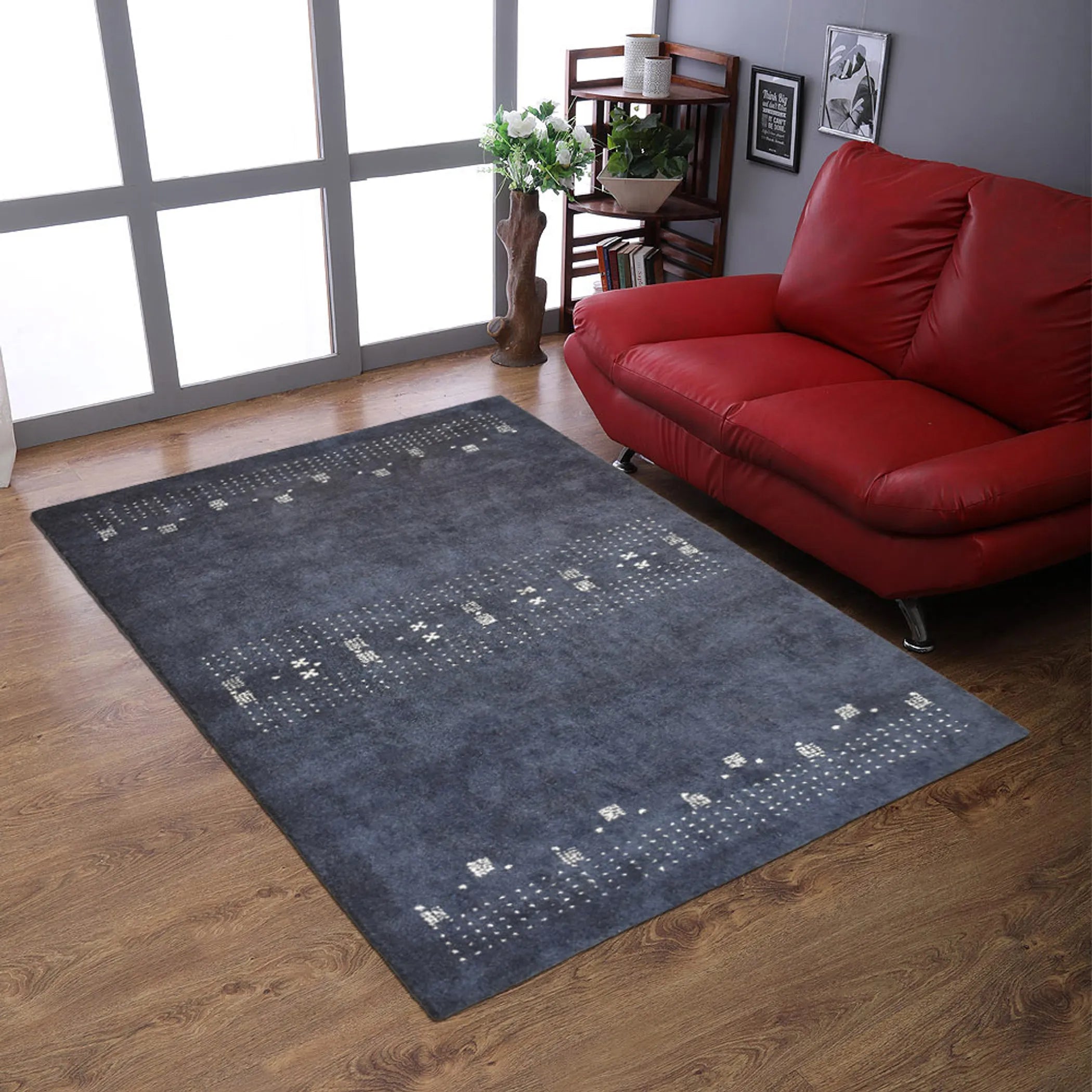 Rugsotic Carpets Hand Knotted Loom Silk Mix Area Rug Contemporary