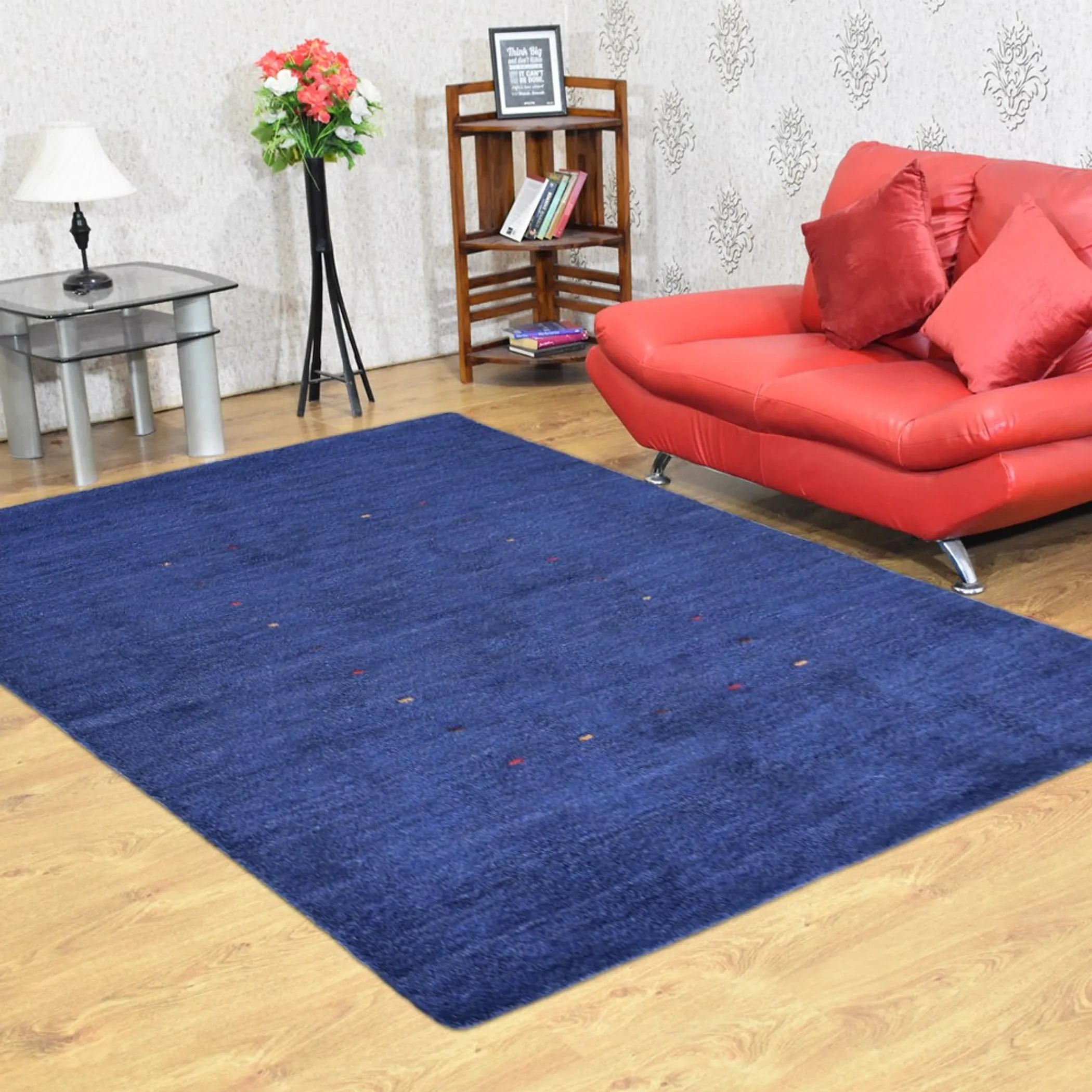 Rugsotic Carpets Hand Knotted Loom Silk Mix Area Rug Contemporary