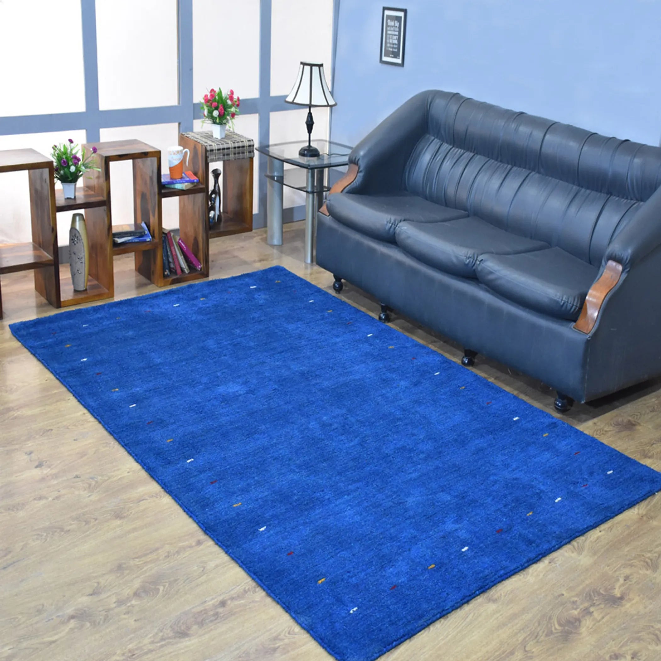 Rugsotic Carpets Hand Knotted Loom Silk Mix Area Rug Contemporary