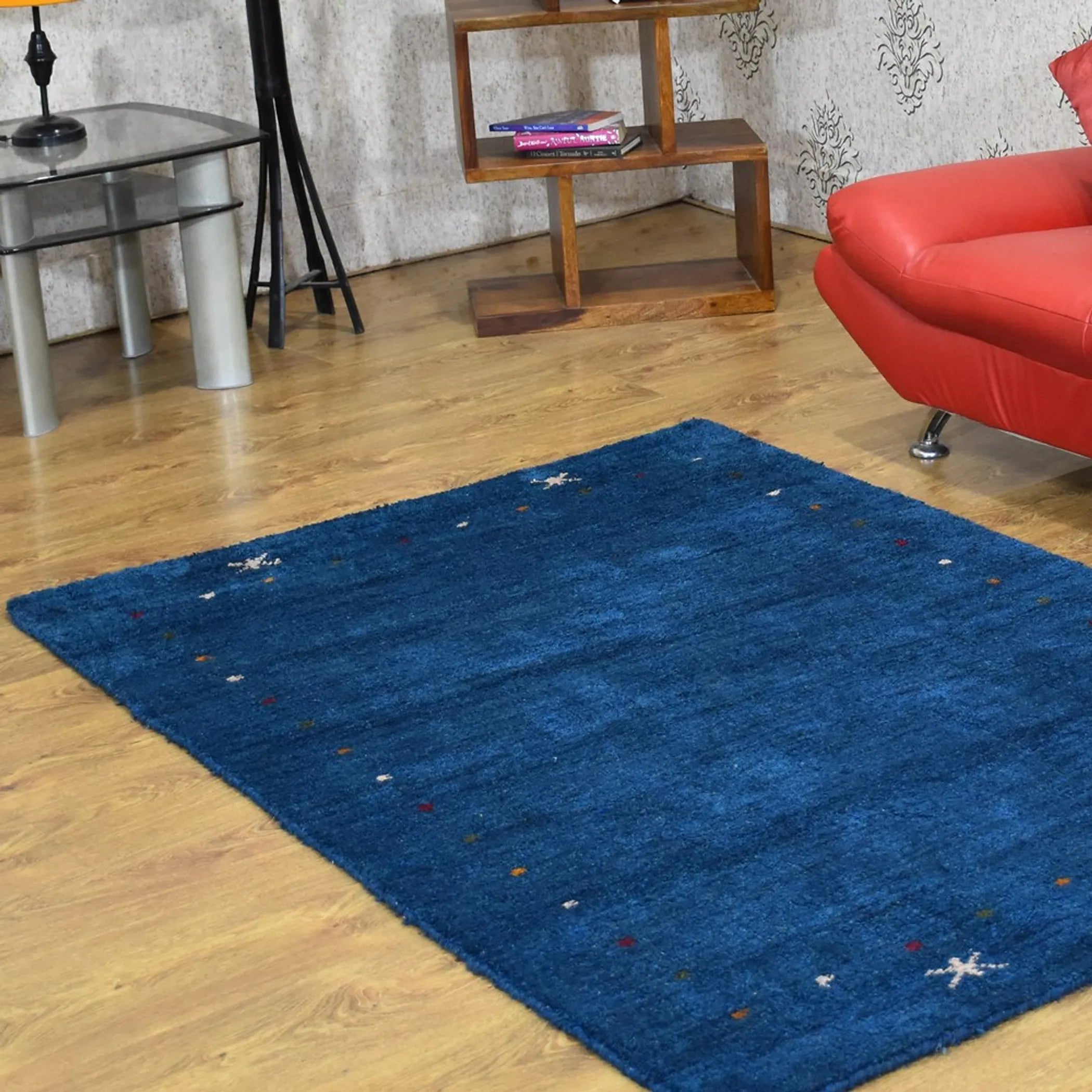 Rugsotic Carpets Hand Knotted Loom Silk Mix Area Rug Contemporary