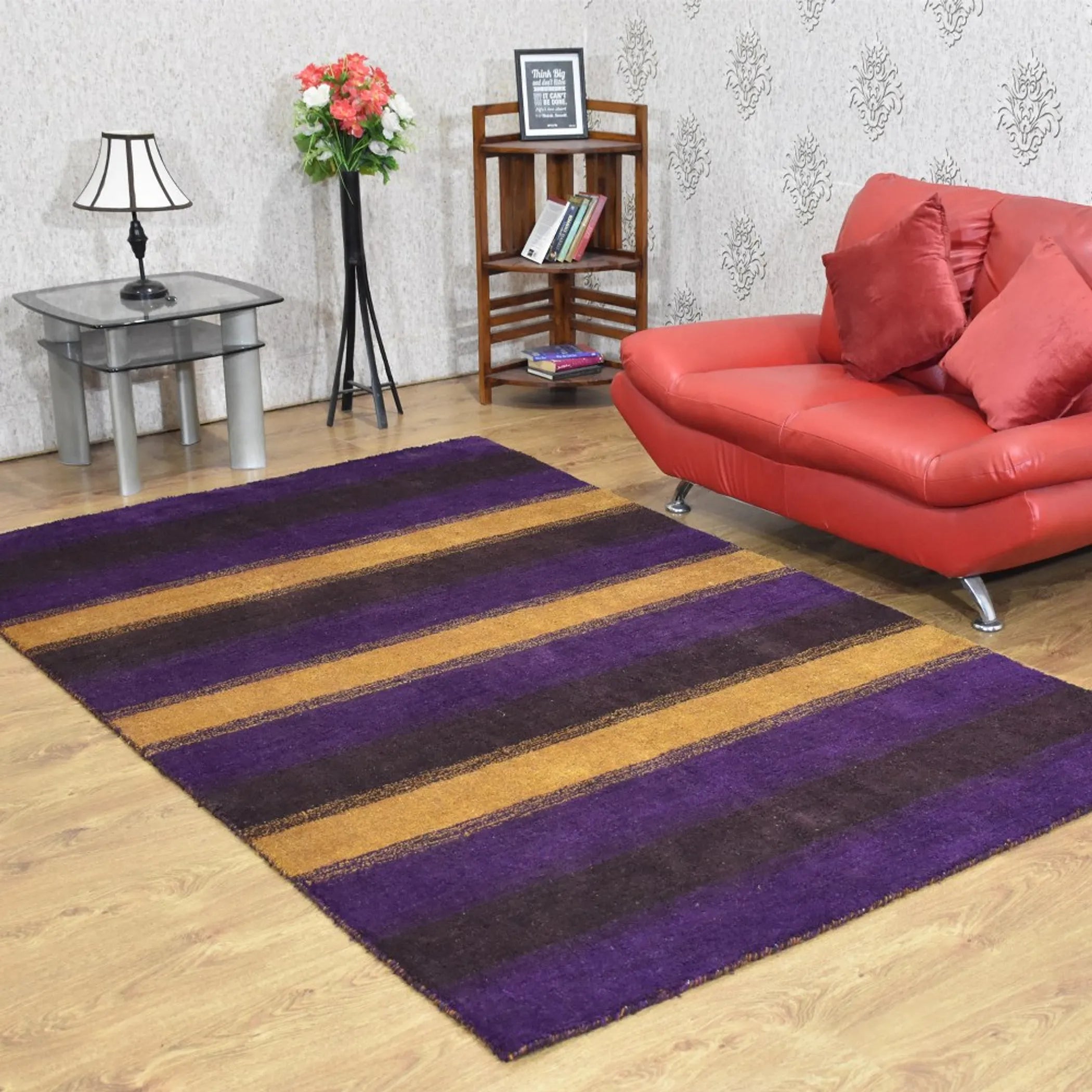 Rugsotic Carpets Hand Knotted Loom Silk Mix Area Rug Contemporary