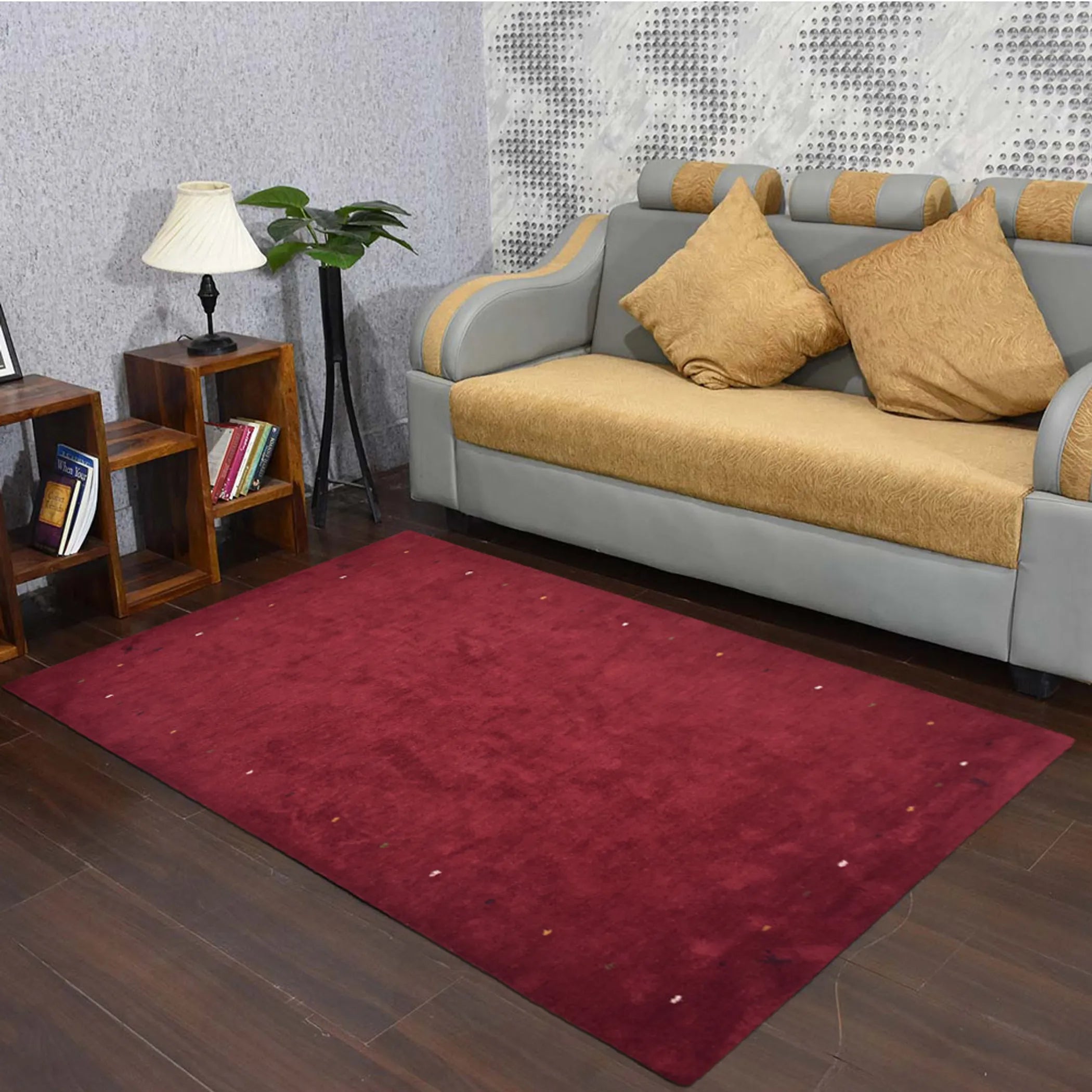 Rugsotic Carpets Hand Knotted Loom Silk Mix Area Rug Contemporary