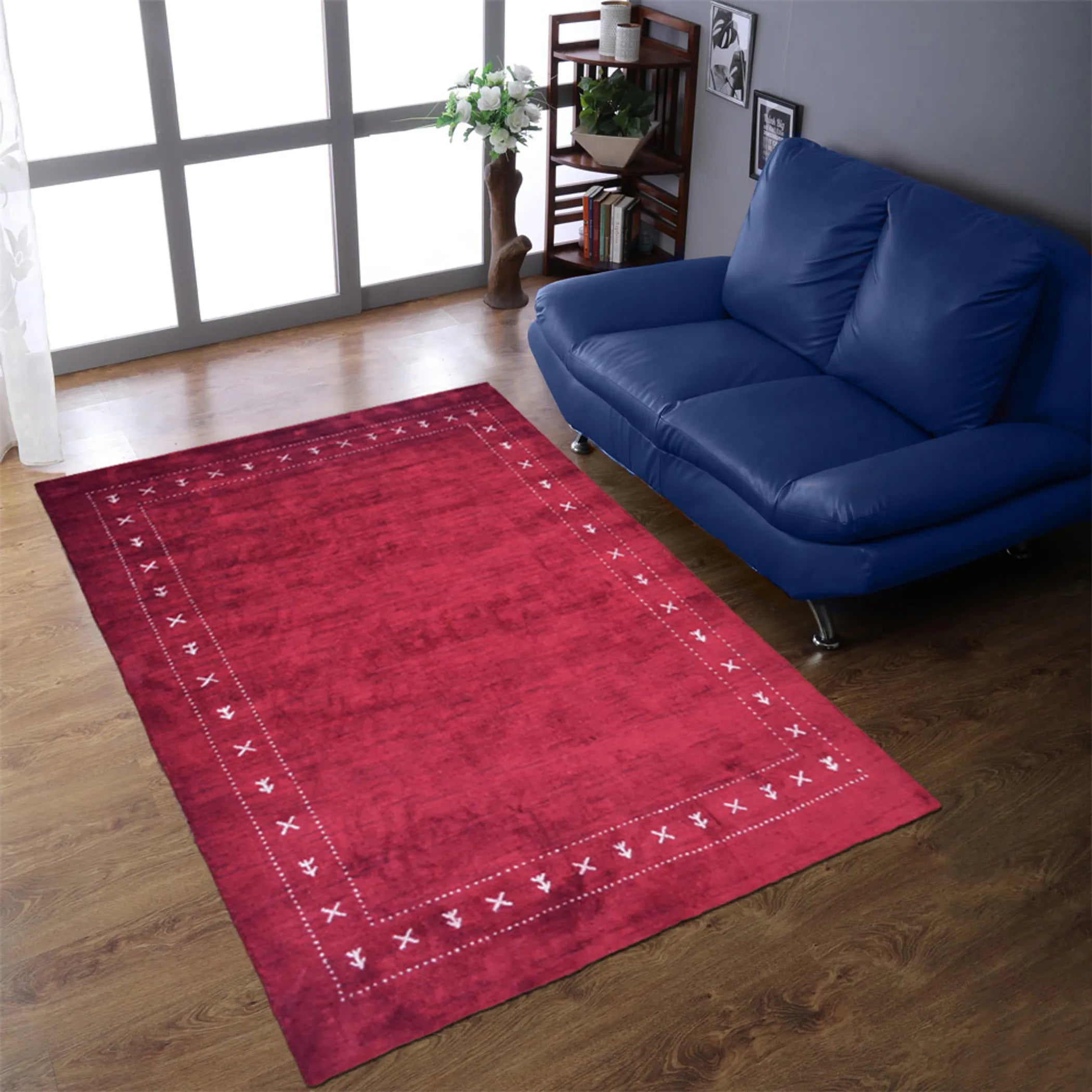 Rugsotic Carpets Hand Knotted Loom Silk Mix Area Rug Contemporary