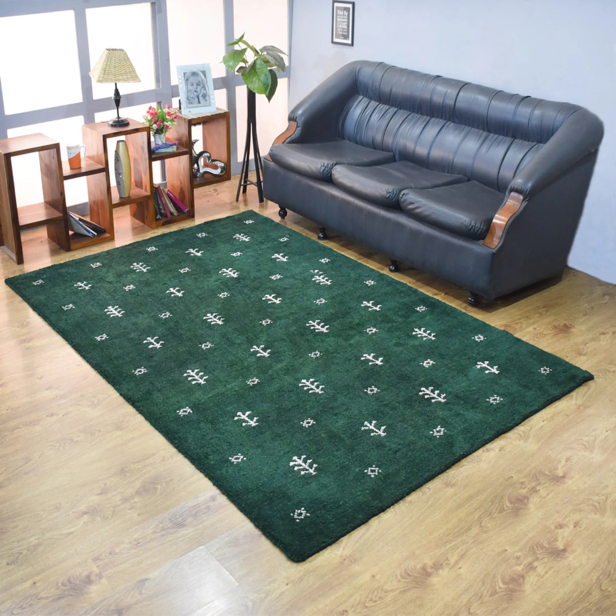 Rugsotic Carpets Hand Knotted Loom Silk Mix Area Rug Contemporary