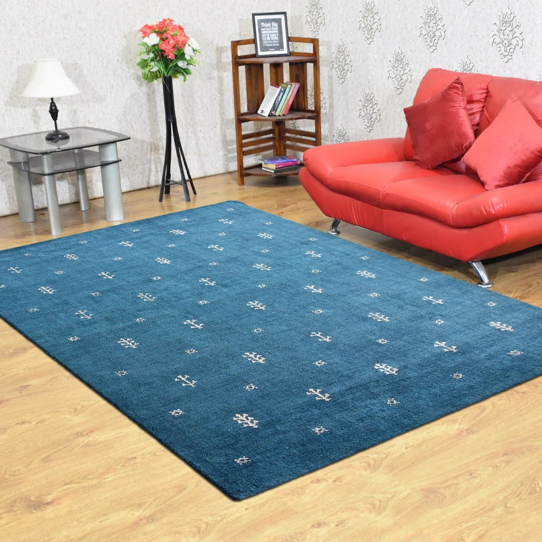 Rugsotic Carpets Hand Knotted Loom Silk Mix Area Rug Contemporary