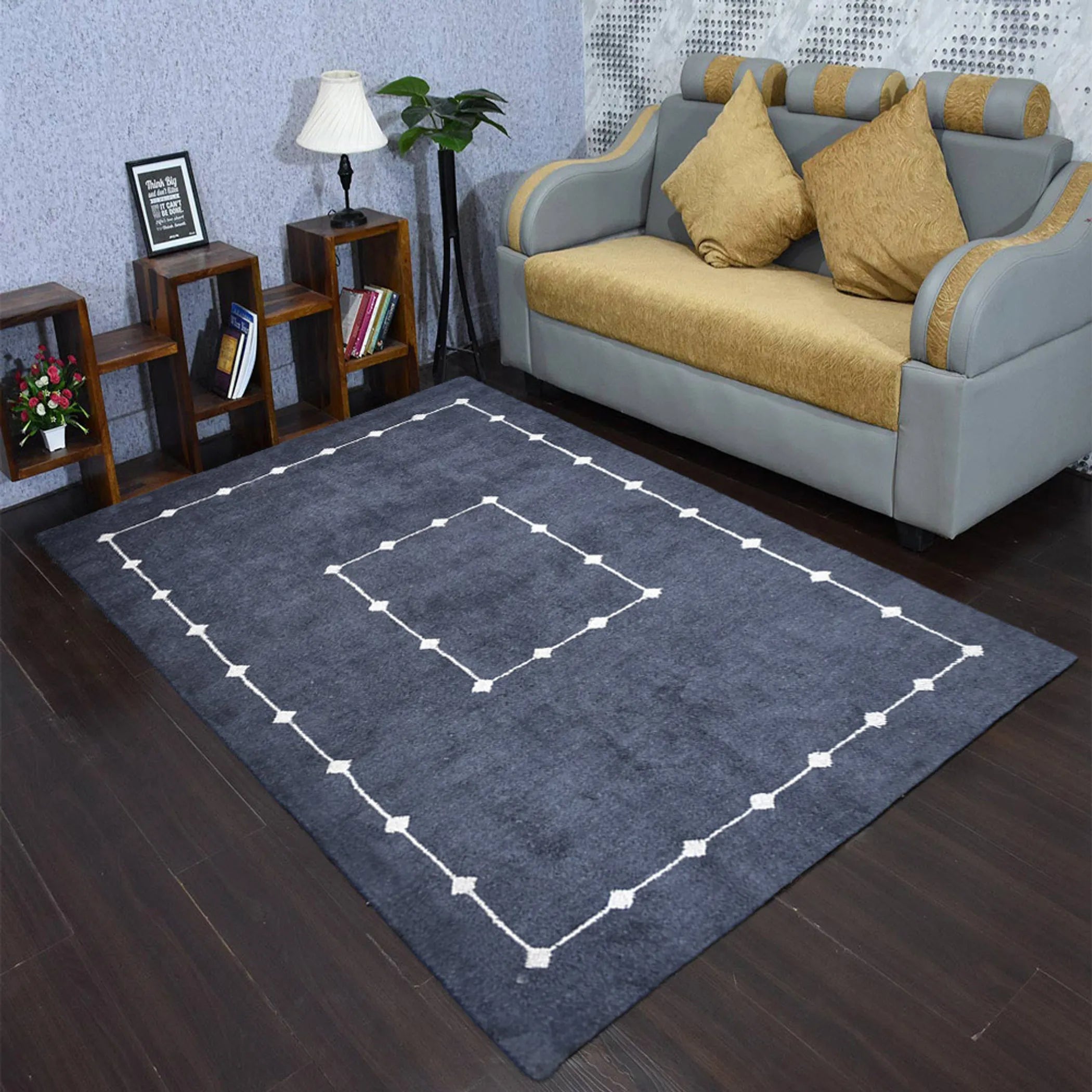 Rugsotic Carpets Hand Knotted Loom Silk Mix Area Rug Contemporary