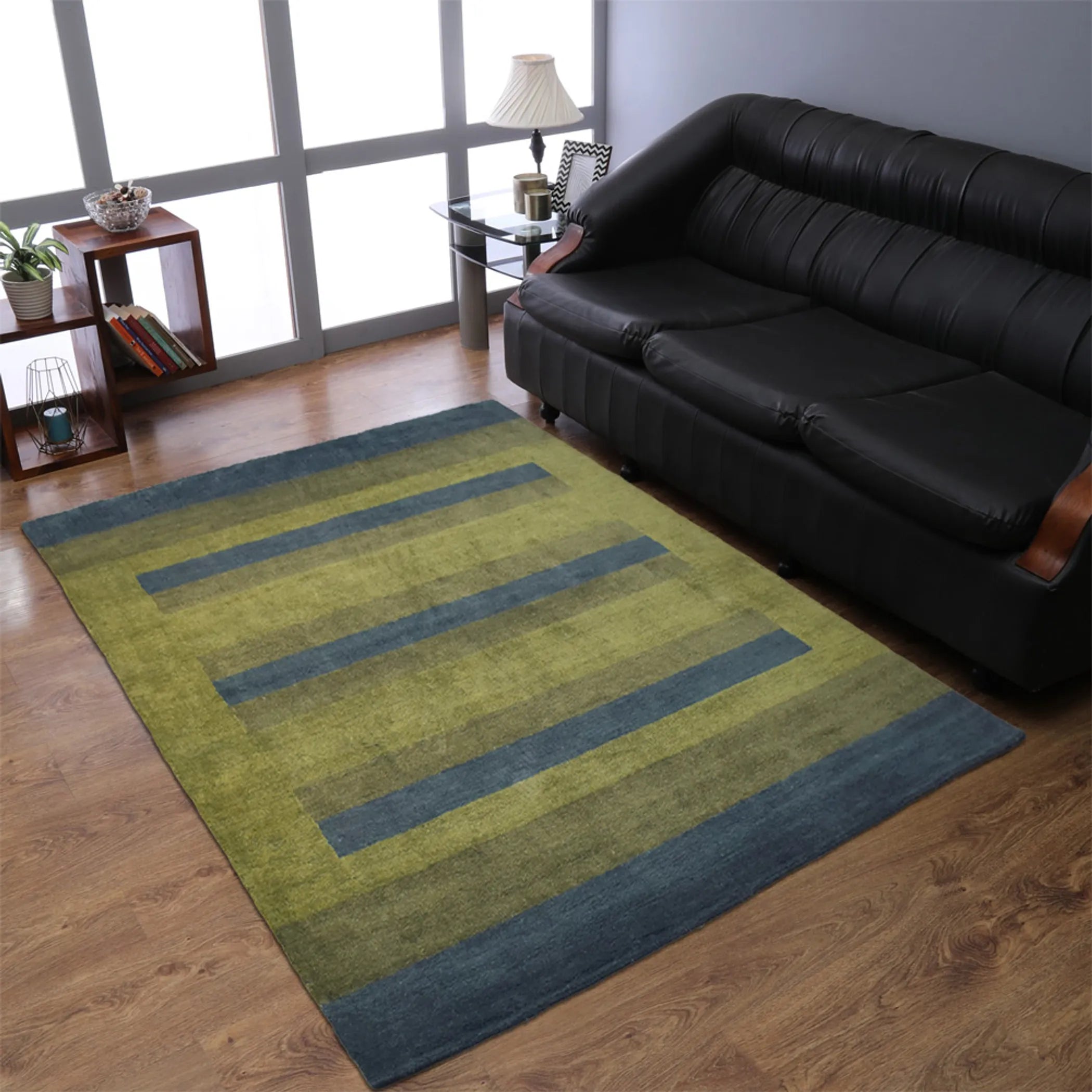 Rugsotic Carpets Hand Knotted Loom Silk Mix Area Rug Contemporary