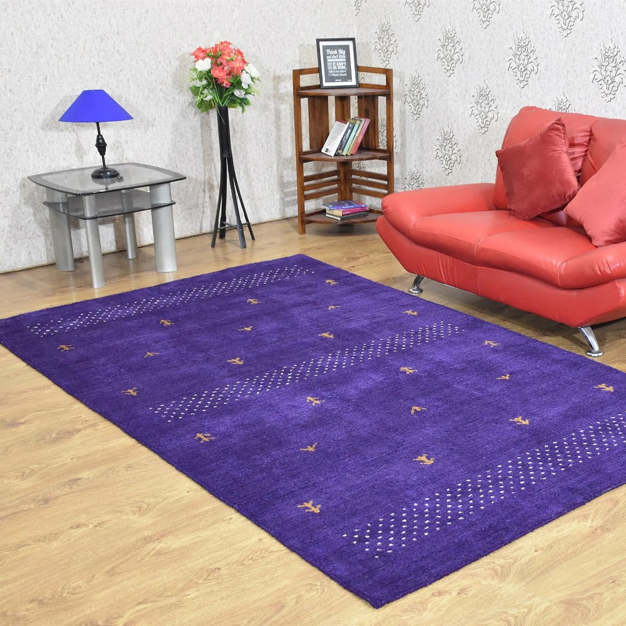 Rugsotic Carpets Hand Knotted Loom Silk Mix Area Rug Contemporary