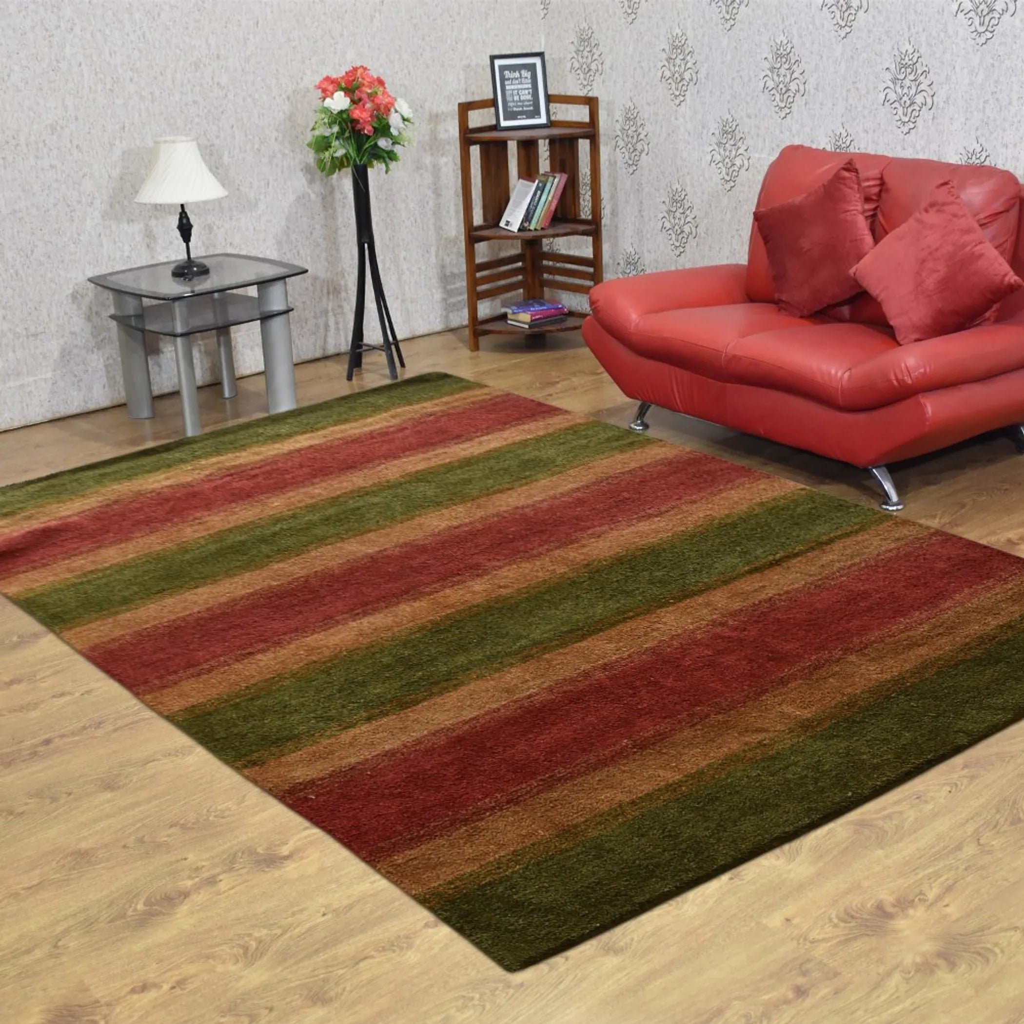 Rugsotic Carpets Hand Knotted Loom Silk Mix Area Rug Contemporary