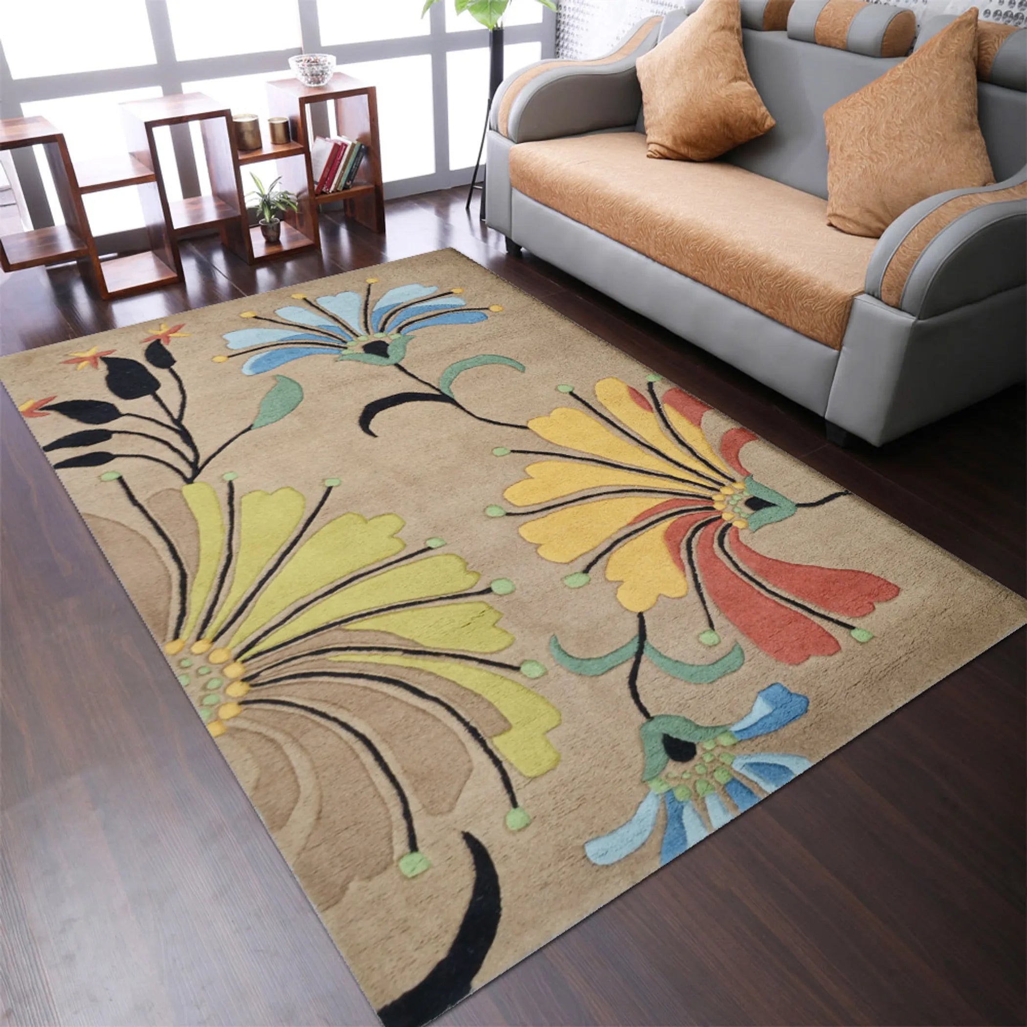 Rugsotic Carpets Hand Tufted Wool Area Rug Floral