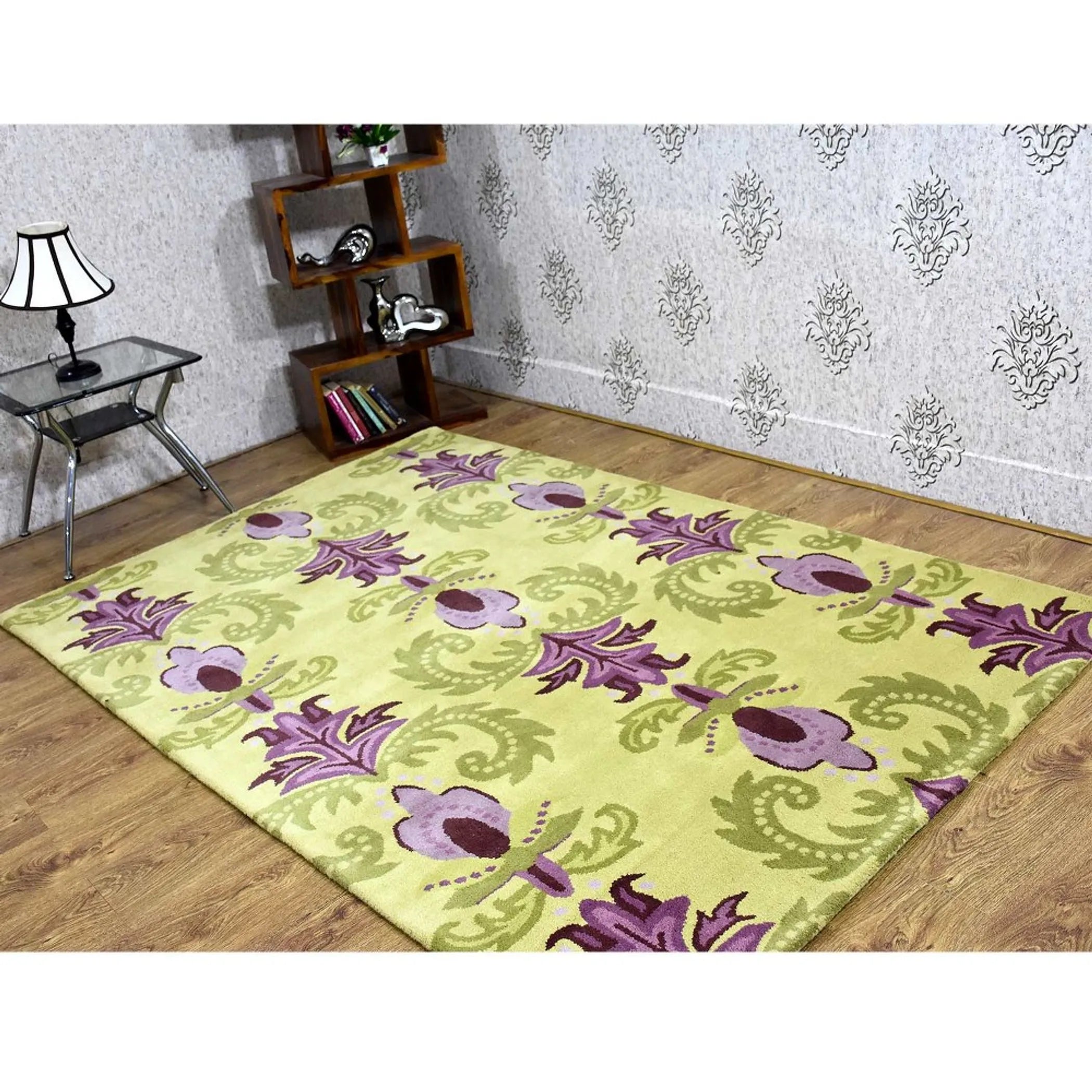 Rugsotic Carpets Hand Tufted Wool Area Rug Floral