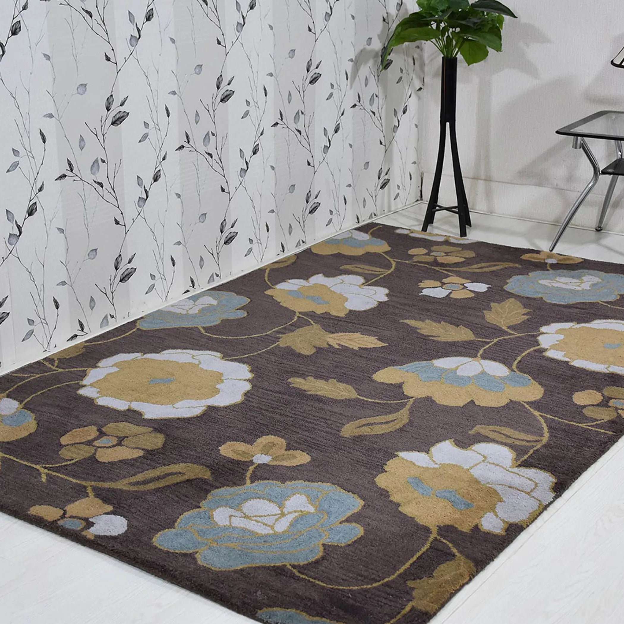 Rugsotic Carpets Hand Tufted Wool Area Rug Floral