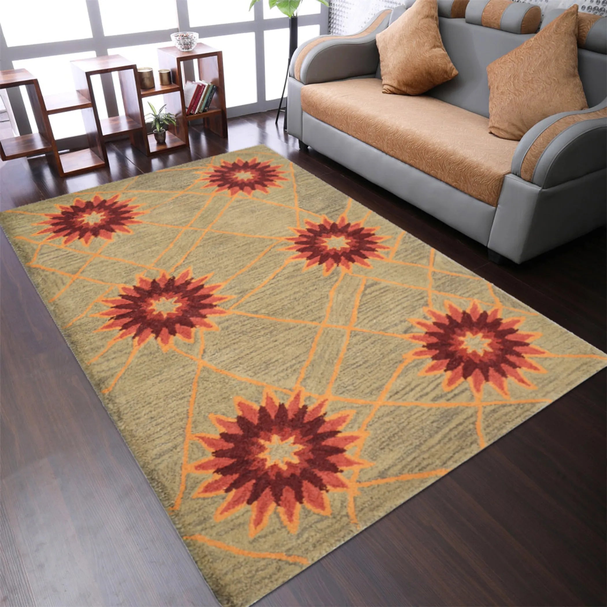 Rugsotic Carpets Hand Tufted Wool Area Rug Floral