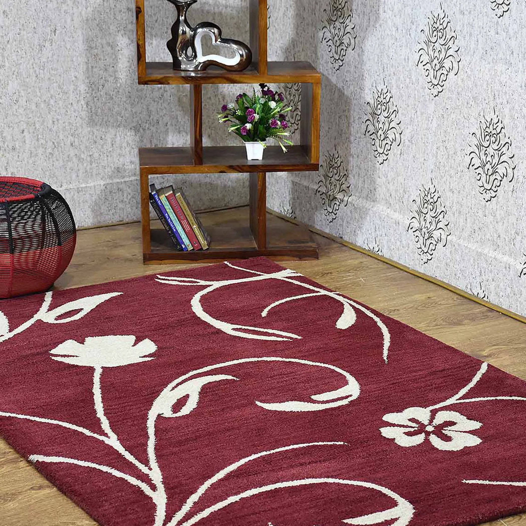 Rugsotic Carpets Hand Tufted Wool Area Rug Floral