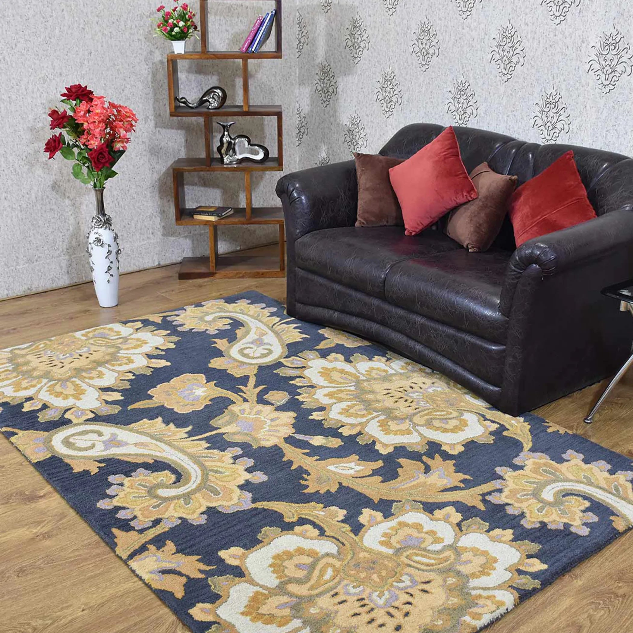 Rugsotic Carpets Hand Tufted Wool Area Rug Floral