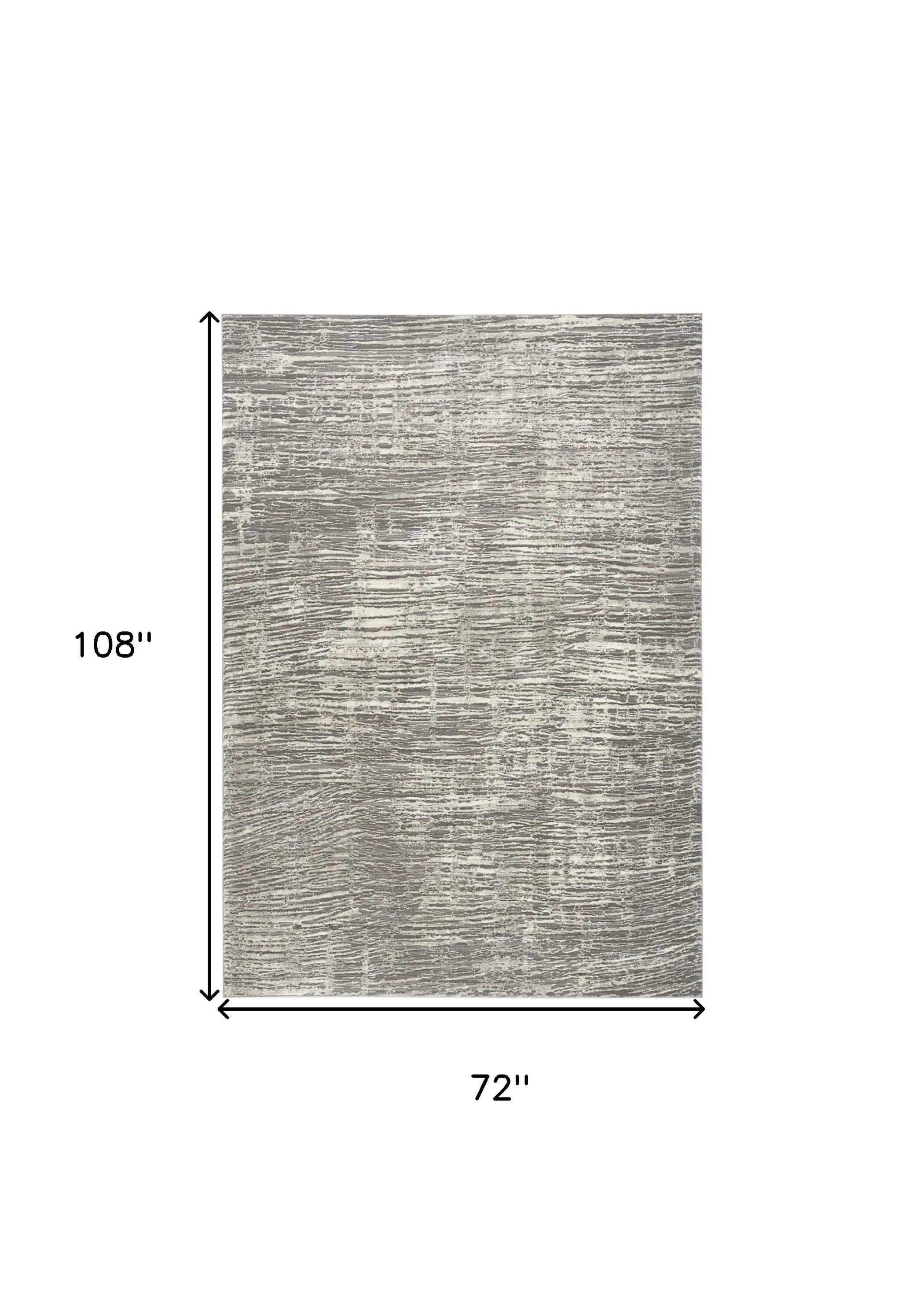 6' X 9' Ivory and Gray Abstract Non Skid Area Rug