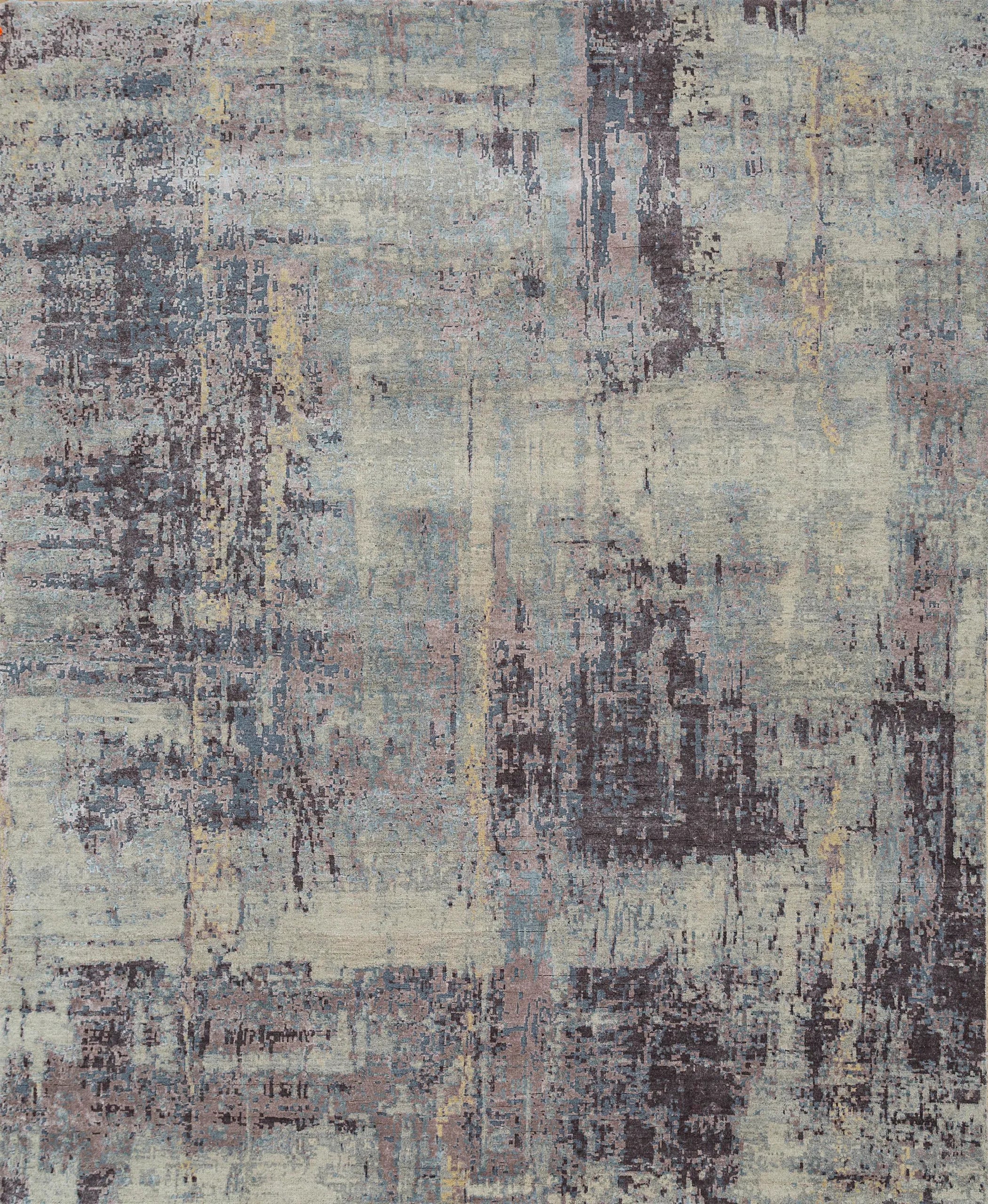 8' X 10' Purple Abstract Hand Knotted Area Rug